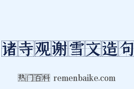 诸寺观谢雪文造句是什么意思的图片